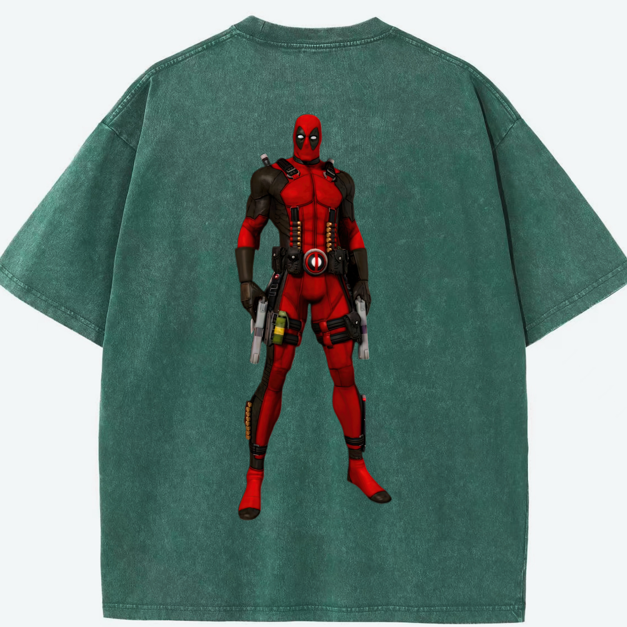 （画像用） Deadpool デッドプール 綿100% ヴィンテージ風 半袖Tシャツ（背面プリント）